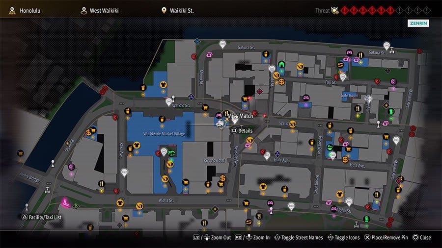 A map showing where to start Substory 49 She Never Misses